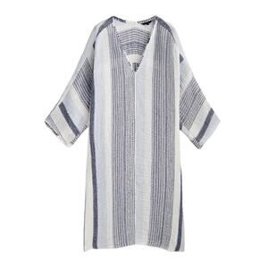 Massimo Dutti Womens Linen Dress V Neck Long Sleeve Size M-L NWT